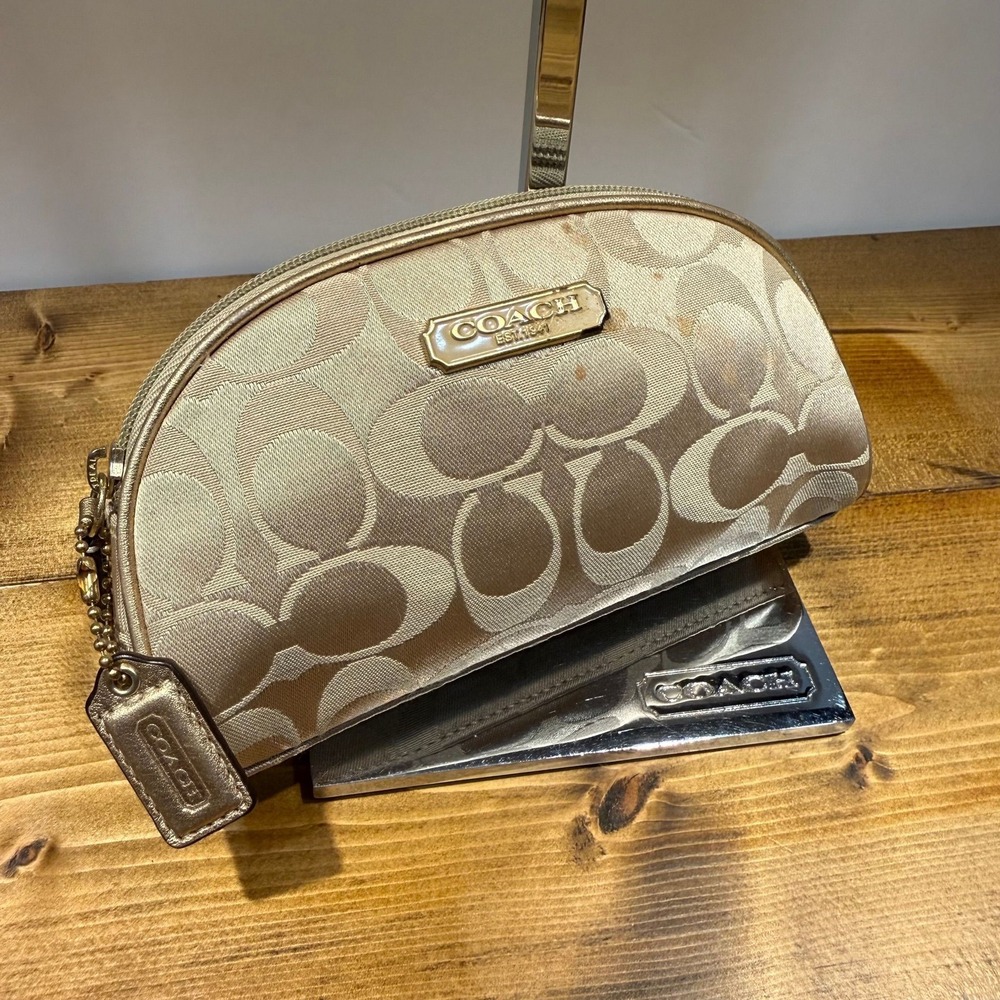 Coach x Estée Lauder Limited Edition‎ Signature Cosmetic Bag Makeup Pouch